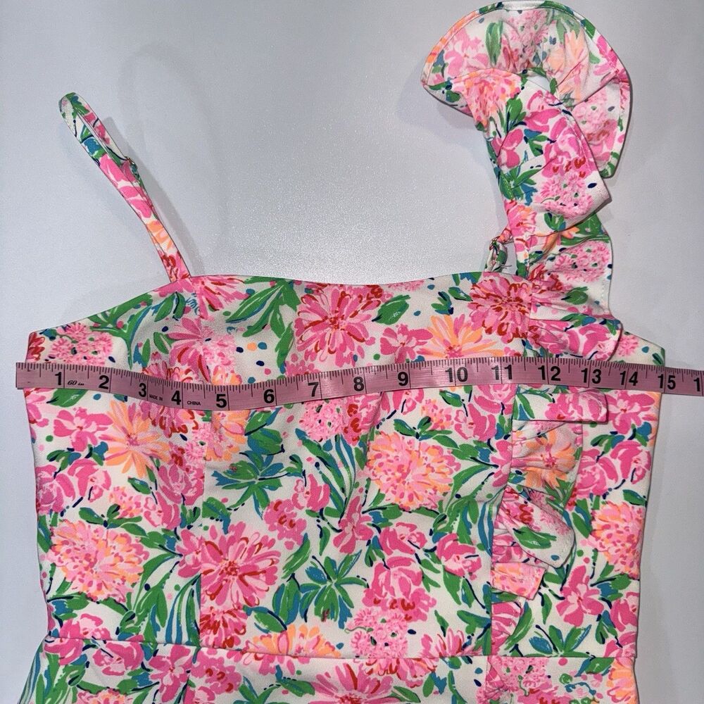 Lilly Pulitzer Maetha Romper Faux Skirt That’s What I Herd Floral Women 00 EUC - Picture 6 of 12